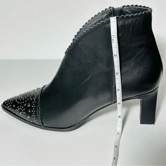 Javiera Booties Boots 2201 Studs Leather Ankle Boots Pointy Toe Heel Zip Spain - Picture 10 of 16